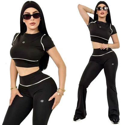 Summer Designer Tracksuits Women Casual Sports Yoga Two or Three Piece Set Sleeveless Tank Top Luxury Clothes Slim Trousers Track Suit Outfits