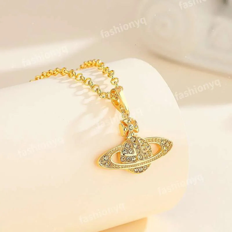Designer Necklaces Planet Necklaces Sier Gold Moissanite Colorful Necklace Saturn Necklace Royal Party Designer Jewelry