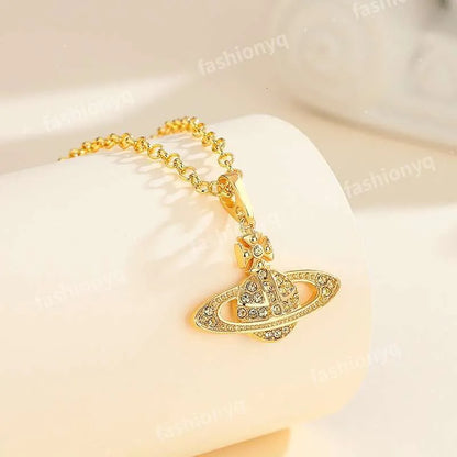 Designer Necklaces Planet Necklaces Sier Gold Moissanite Colorful Necklace Saturn Necklace Royal Party Designer Jewelry