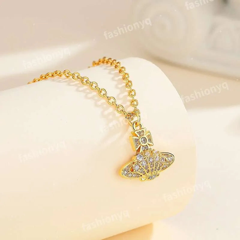 Designer Necklaces Planet Necklaces Sier Gold Moissanite Colorful Necklace Saturn Necklace Royal Party Designer Jewelry