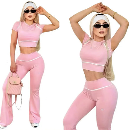 Summer Designer Tracksuits Women Casual Sports Yoga Two or Three Piece Set Sleeveless Tank Top Luxury Clothes Slim Trousers Track Suit Outfits