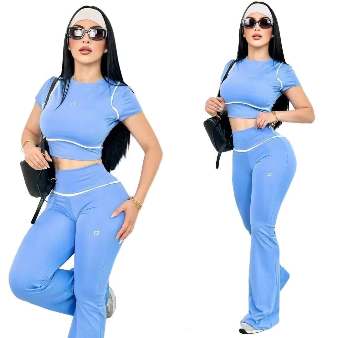Summer Designer Tracksuits Women Casual Sports Yoga Two or Three Piece Set Sleeveless Tank Top Luxury Clothes Slim Trousers Track Suit Outfits