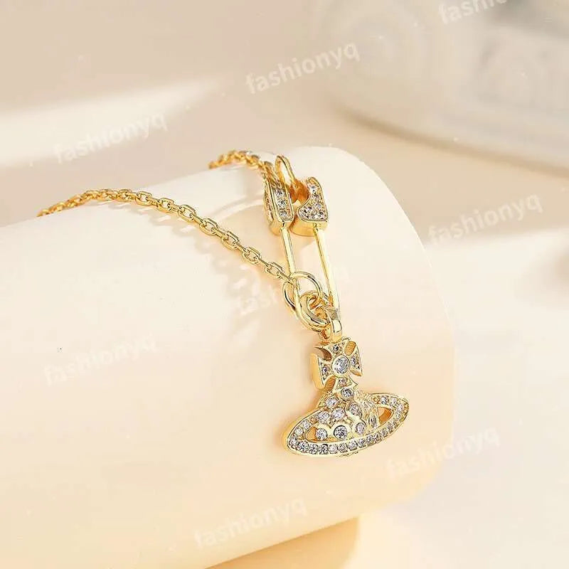 Designer Necklaces Planet Necklaces Sier Gold Moissanite Colorful Necklace Saturn Necklace Royal Party Designer Jewelry