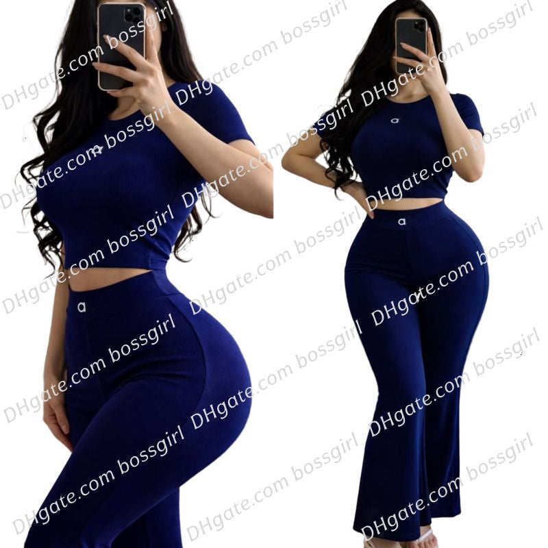 Summer Designer Tracksuits Women Casual Sports Yoga Two or Three Piece Set Sleeveless Tank Top Luxury Clothes Slim Trousers Track Suit Outfits