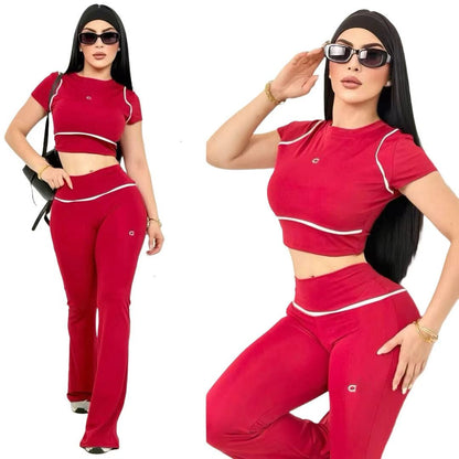 Summer Designer Tracksuits Women Casual Sports Yoga Two or Three Piece Set Sleeveless Tank Top Luxury Clothes Slim Trousers Track Suit Outfits