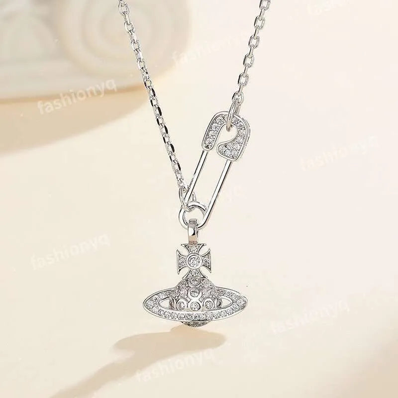 Designer Necklaces Planet Necklaces Sier Gold Moissanite Colorful Necklace Saturn Necklace Royal Party Designer Jewelry