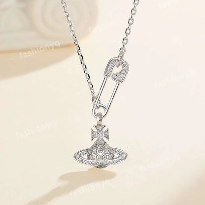 Designer Necklaces Planet Necklaces Sier Gold Moissanite Colorful Necklace Saturn Necklace Royal Party Designer Jewelry