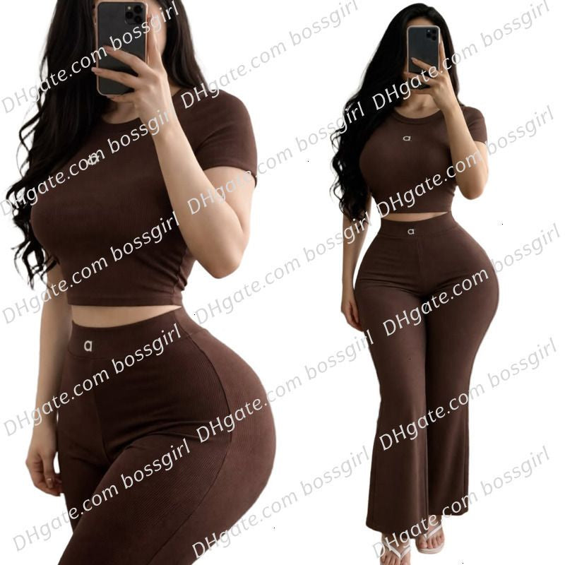 Summer Designer Tracksuits Women Casual Sports Yoga Two or Three Piece Set Sleeveless Tank Top Luxury Clothes Slim Trousers Track Suit Outfits