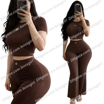 Summer Designer Tracksuits Women Casual Sports Yoga Two or Three Piece Set Sleeveless Tank Top Luxury Clothes Slim Trousers Track Suit Outfits