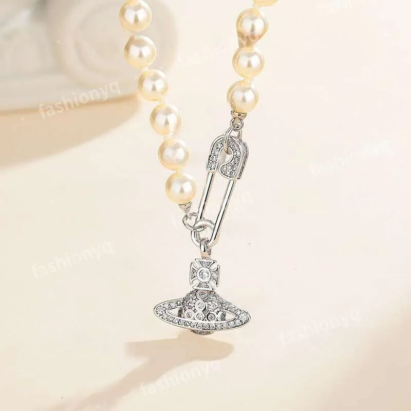 Designer Necklaces Planet Necklaces Sier Gold Moissanite Colorful Necklace Saturn Necklace Royal Party Designer Jewelry