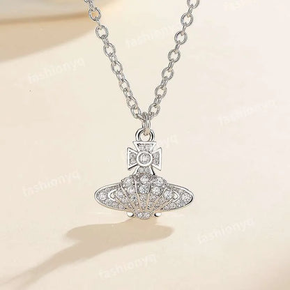 Designer Necklaces Planet Necklaces Sier Gold Moissanite Colorful Necklace Saturn Necklace Royal Party Designer Jewelry