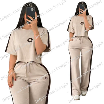Summer Designer Tracksuits Women Casual Sports Yoga Two or Three Piece Set Sleeveless Tank Top Luxury Clothes Slim Trousers Track Suit Outfits